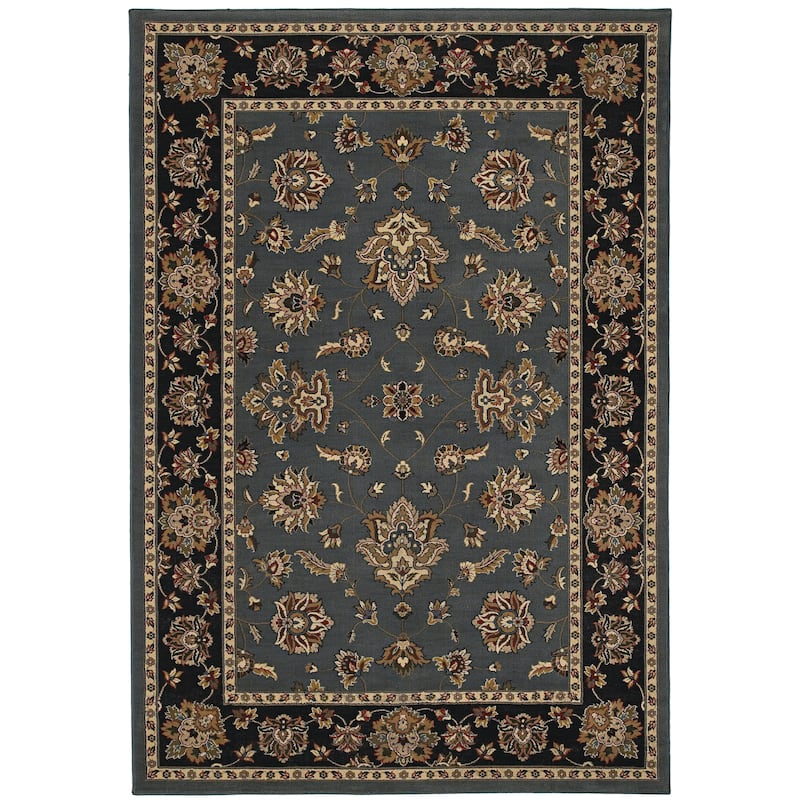 Style Haven Annapolis Bordered Traditional Area Rug - 10' x 12'7" - Blue/Black - Runner/Rectangle