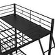 preview thumbnail 14 of 13, Full Over Twin & Twin Bunk Bed, Metal Triple Bunk Bed with Drawers and Guardrails