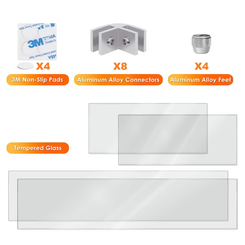 Rectangular Fire Pit Wind Guard, Transparent Tempered Glass