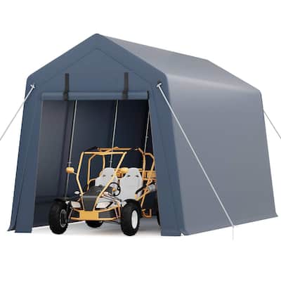 Outdoor Storage Shelter Shed Carport with Roll-Up Ventilated Zipper Door