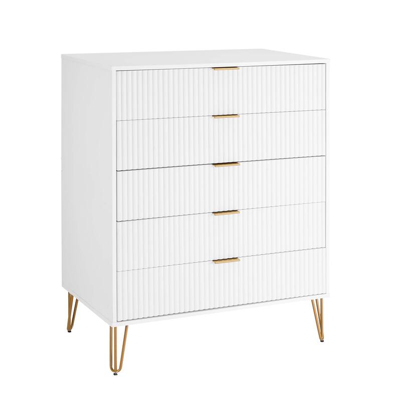 Manhattan Comfort Dumbo Modern 5-Drawer Tall Dresser.