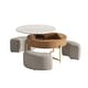 preview thumbnail 7 of 17, 31.5'' Modern Round Lift-Top Coffee Table Set with Storage & 3 Ottomans