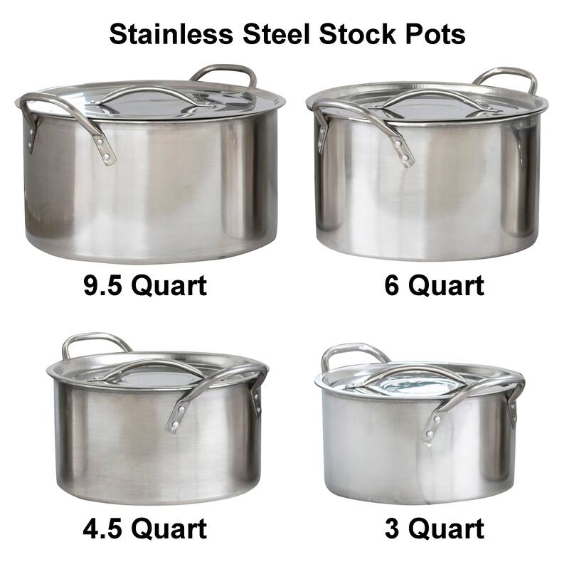 8 Piece Stainless Steel Stock Pot Set