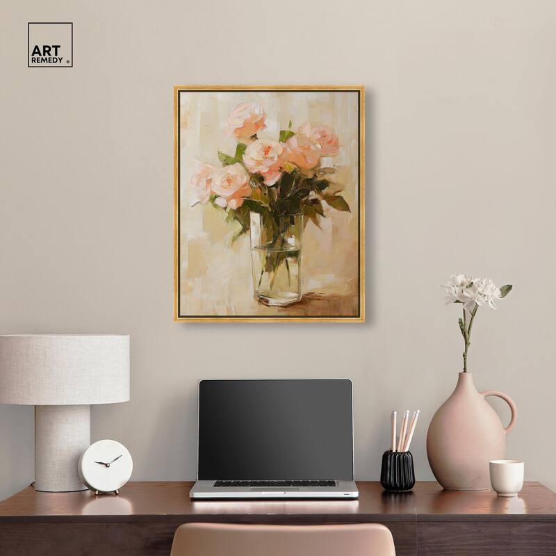 Soft Pink Blooms Canvas by Art Remedy
