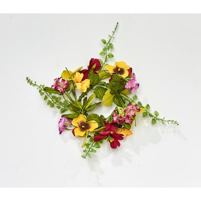 3.25" Red & Yellow Pansy Candle, Set of 2 - 10