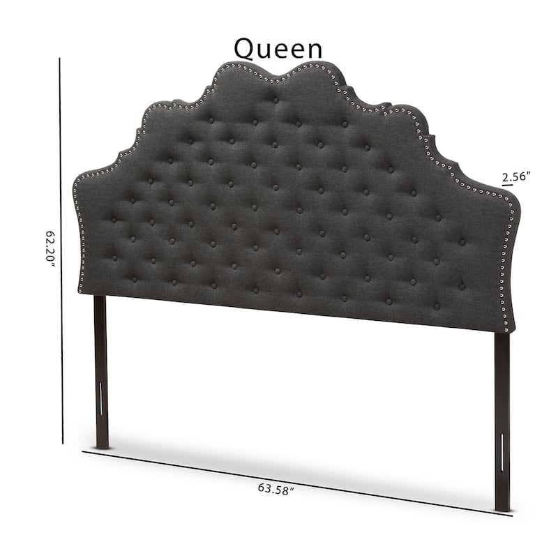 Queen Size Headboard - Modern Fabric Upholstered Grey Headboard - Contemporary Bedroom Decor