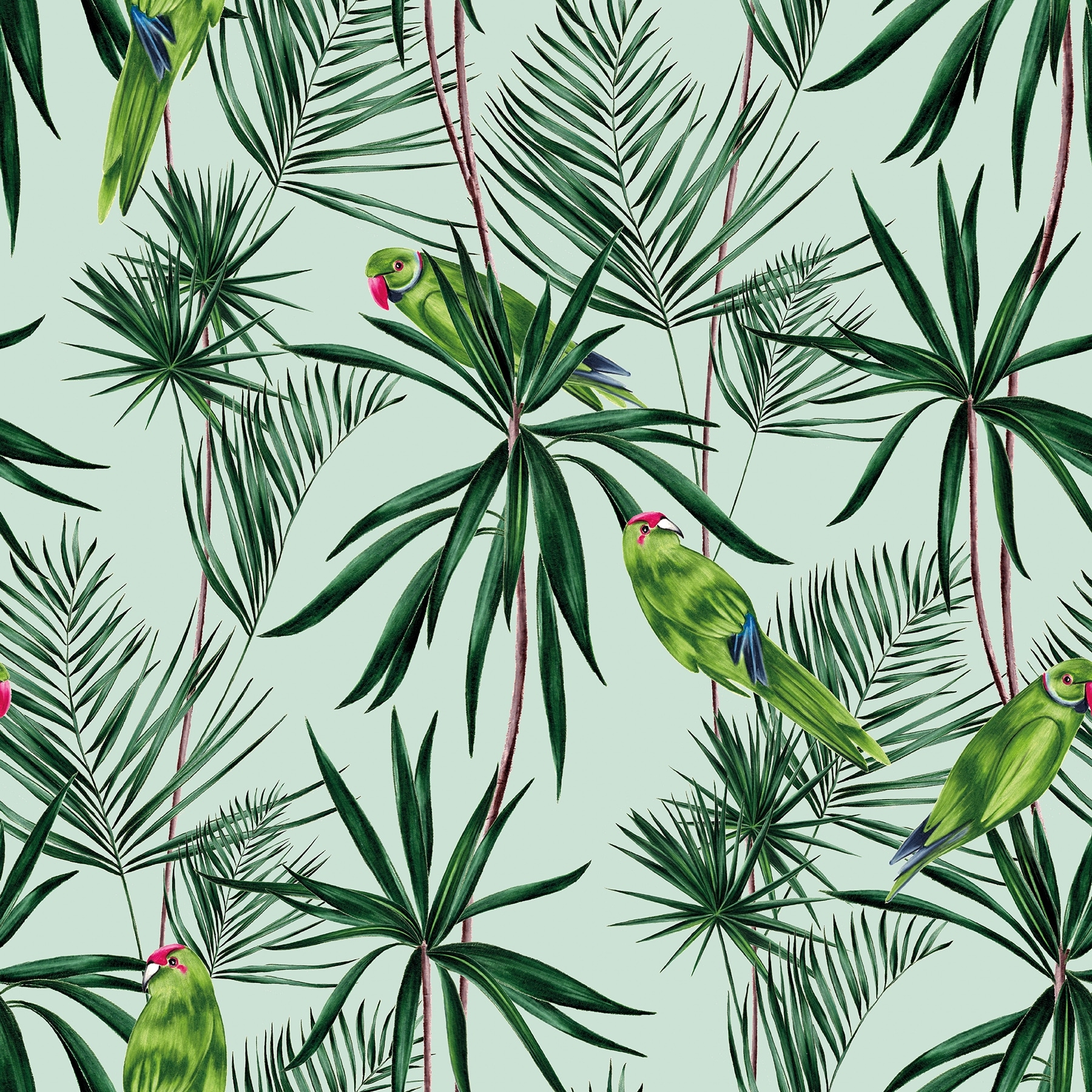Pebbles Mint Paradise Wallpaper