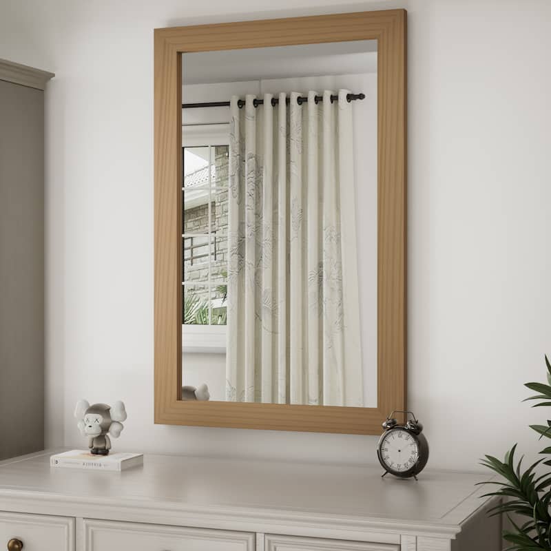 Modern Wall Mirrors, Rectangular Mirror with Wood Framed, Bathroom Mirror Barn Mirror Barn Door Mirror with Multi Size