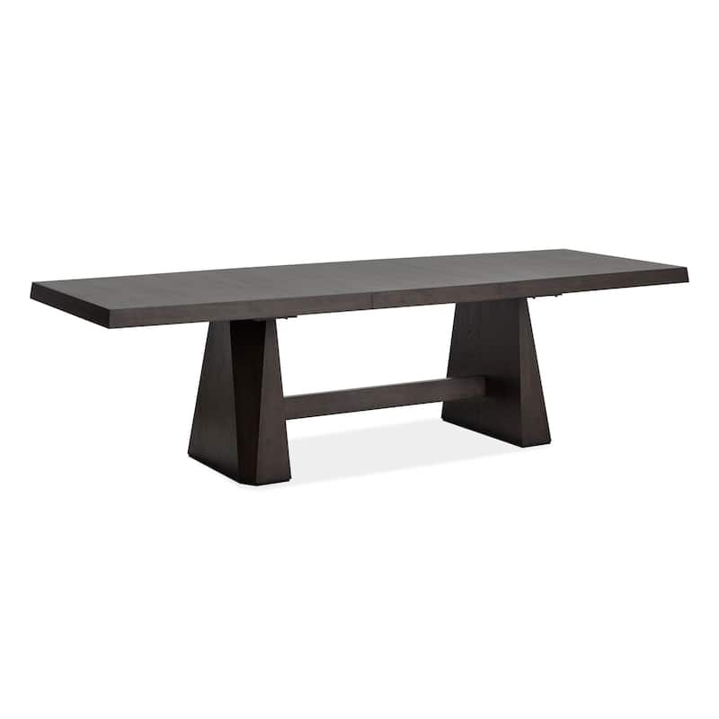 Magnussen Home Tauren Coffee Bean Extendable Double Pedestal Dining Table - 40''W x 84''D x 30''H - 40''W x 84''D x 30''H