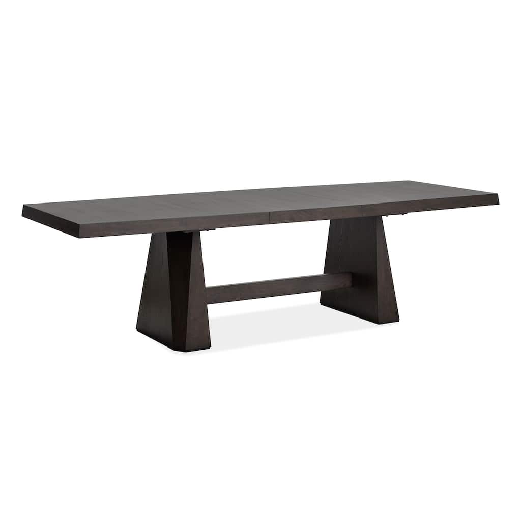 Magnussen Home Tauren Coffee Bean Extendable Double Pedestal Dining Table - 40''W x 84''D x 30''H