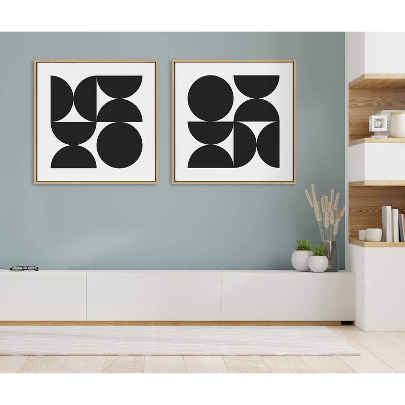 Kate and Laurel Bold Black White Frame Canvas by Creative Bunch Studio