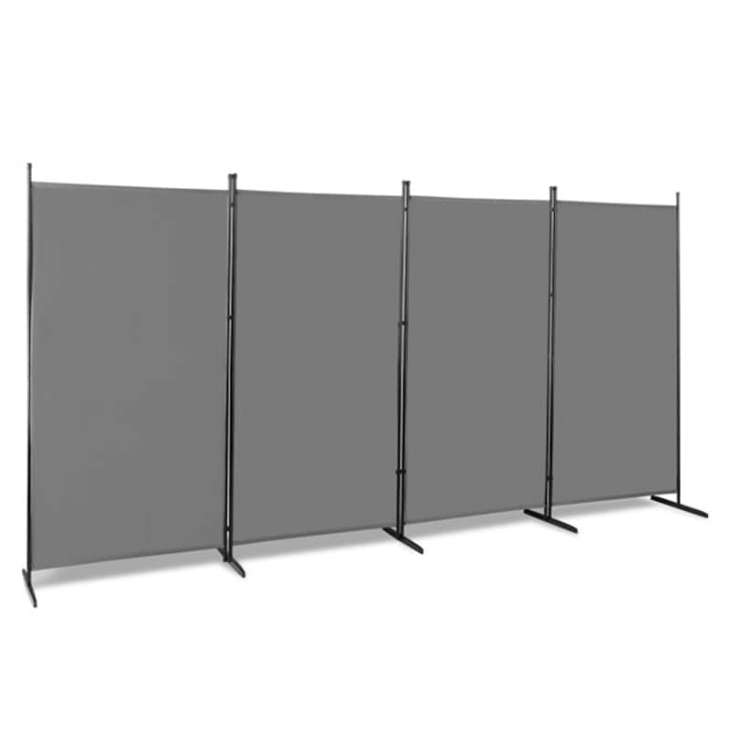 Gray 6FT 4Fold Screen with Steel Frame Foldable Screen Bed Bath & Beyond 38051847