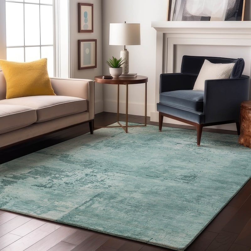 Premium Washable Super Soft Casual Abstract Mayfield Rug - Seafoam - 5' x 7'6"