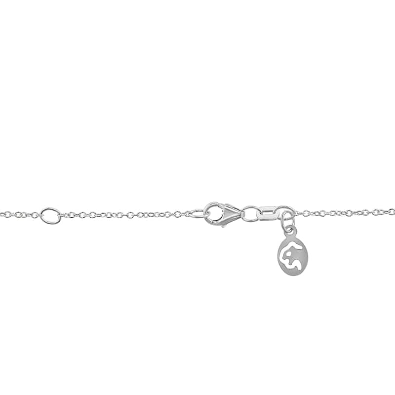 EFFY 14k White Gold Lab Grown Diamond Square Pendant Necklace