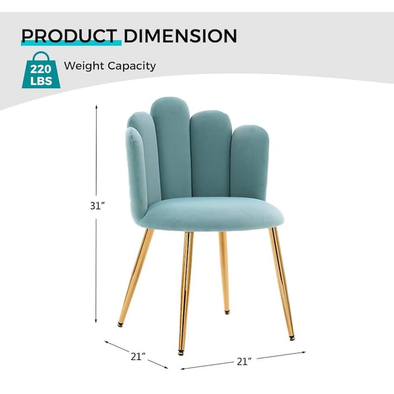 Velvet Vanity Chair Makeup Chair for Vanity with Golden Metal Legs