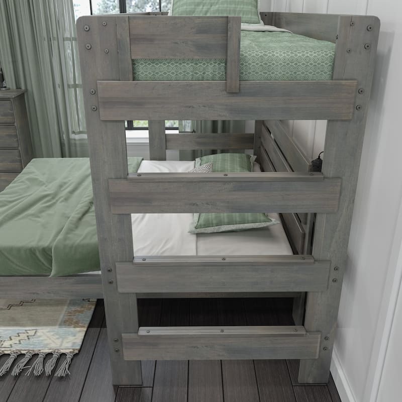 Max and Lily Farmhouse Twin over Queen L Shaped Bunk Bed