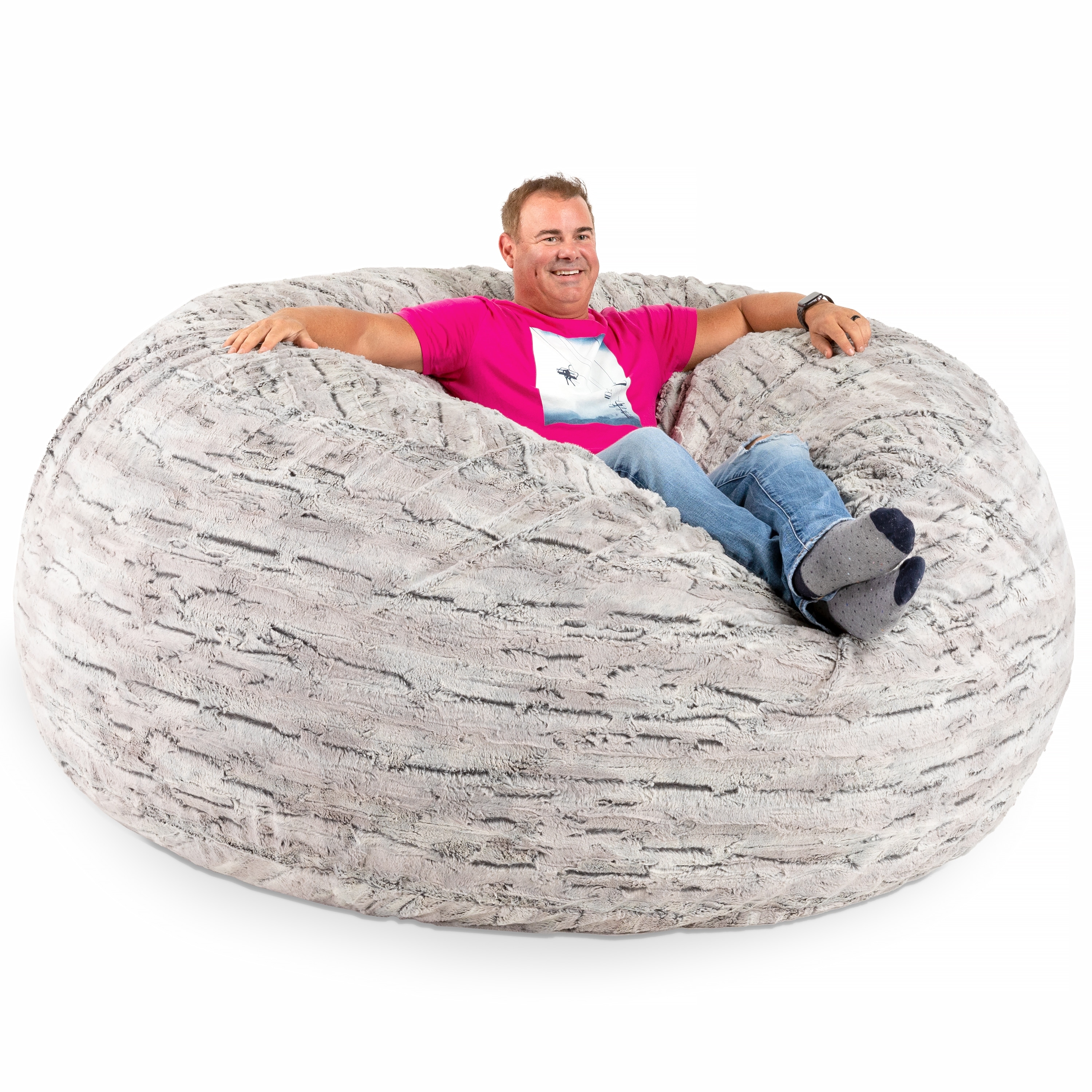  Milliard Big Ultra Supportive Stuffed Bean Bag Chair Couch for  Adults and Kids Filled with Shredded Foam (Grey) : Home & Kitchen