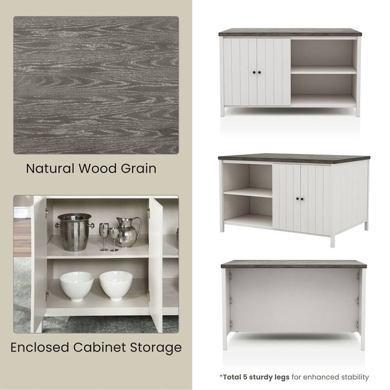 Hanto Transitional White Solid Wood Storage 5-Piece Counter Height Dining Set by Furniture of America