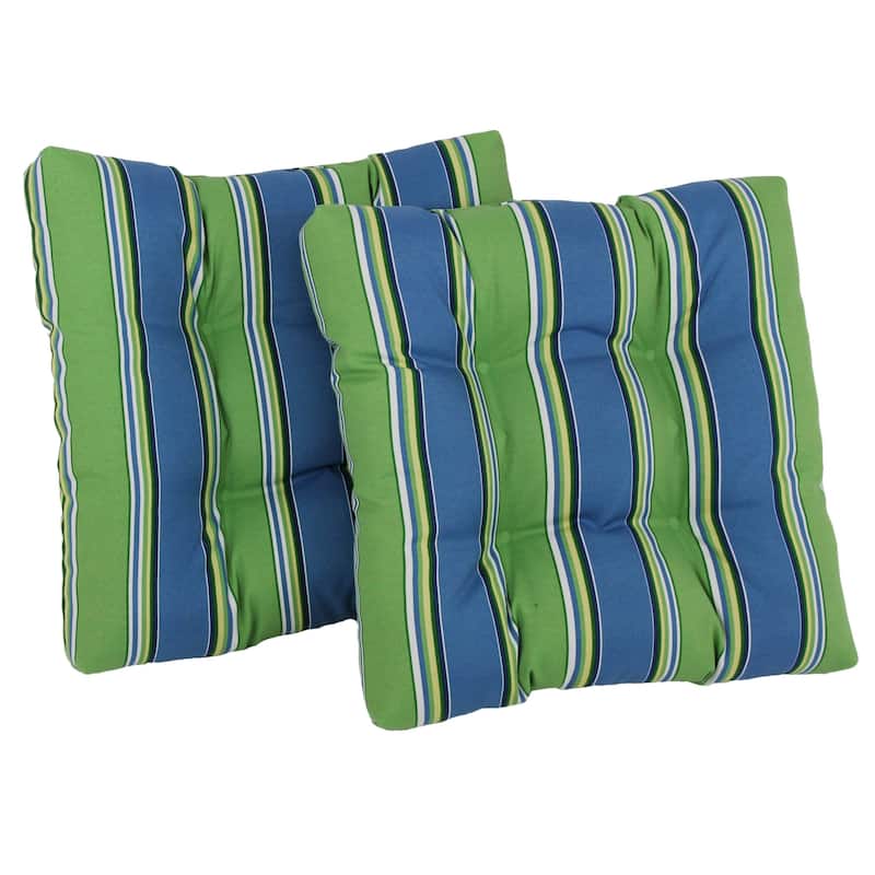 19-inch Square Tufted Indoor/Outdoor Chair Cushions (Set of 2) - Haliwell Caribbean