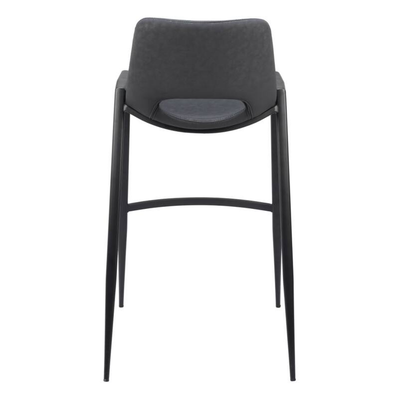 Set of 2 Faux Leather Low Back Chairs with Steel Frame and Footrest