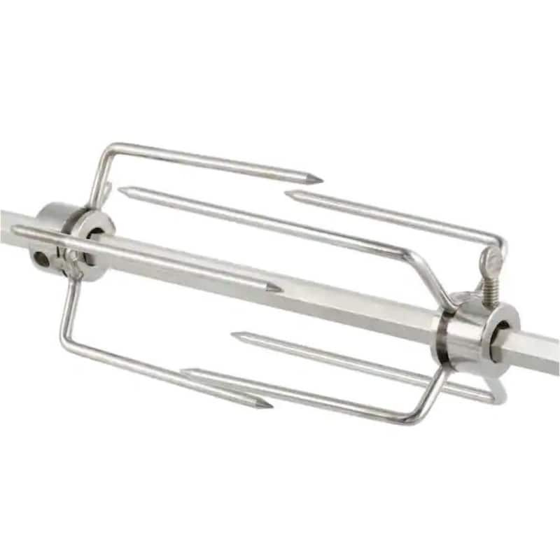 Spire 32" Stainless Steel Rotisserie Grilling Kit w/ Motor, 2 Forks, 1/2" Rod, & Hardware - Silver