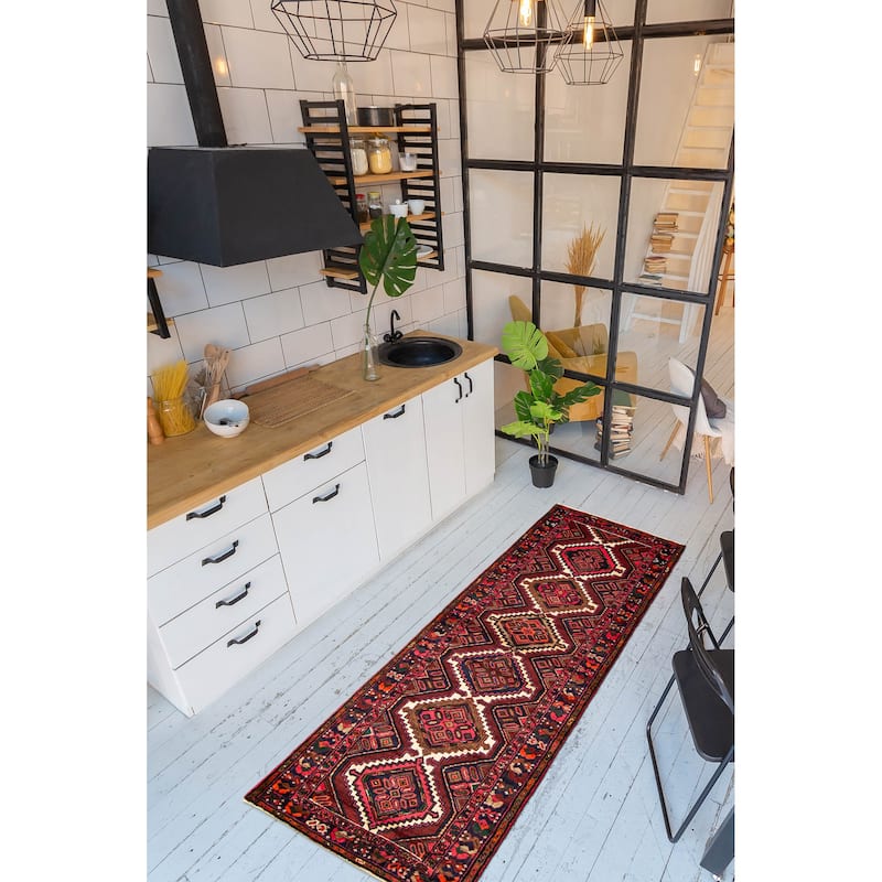 ECARPETGALLERY Hand-knotted Konya Anatolian Red Wool Rug - 3'3 x 9'6