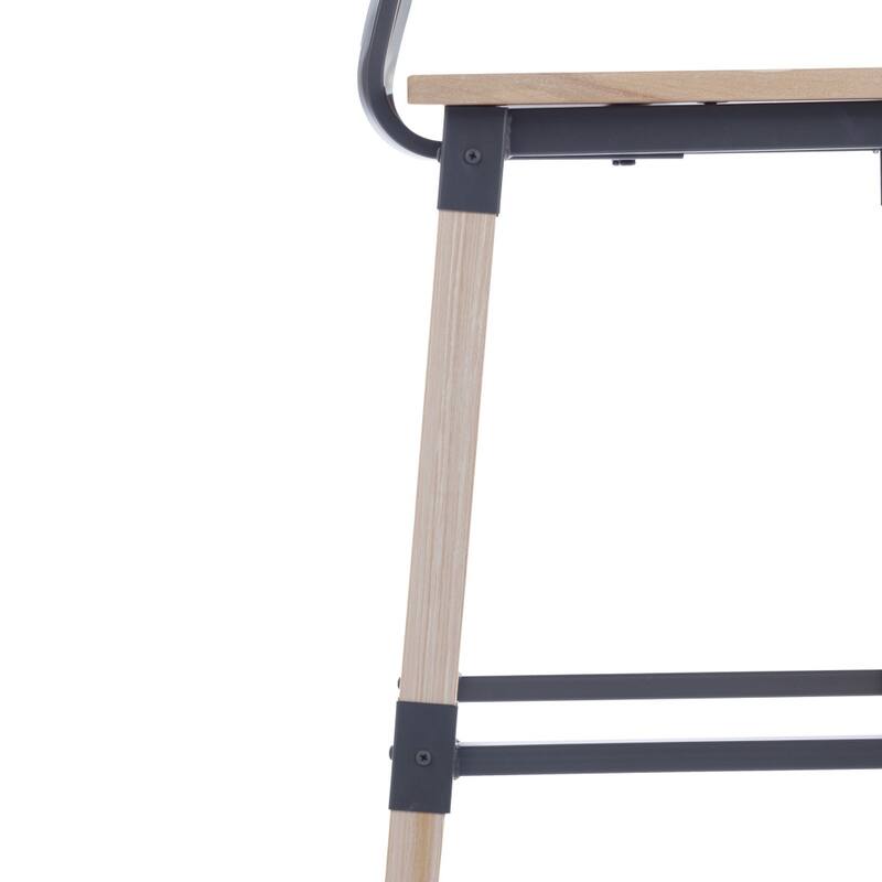 4 Pack Commercial Grade Rustic Industrial Style Wood Dining Barstool