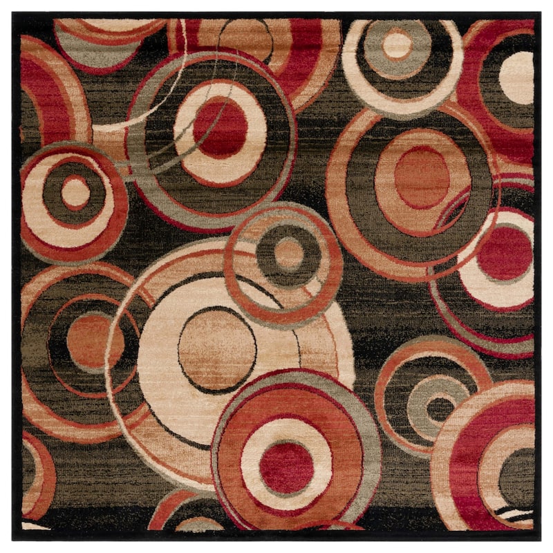 SAFAVIEH Lyndhurst Eartha Traditional Oriental Rug - 6' Square - Black/Multi