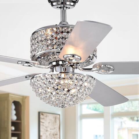Silver Orchid Finlayson Chrome 5-blade 52-inch Lighted Ceiling Fan
