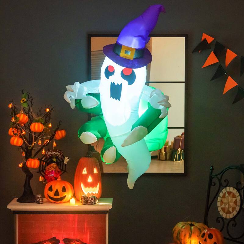 Costway 3.6' Halloween Inflatable Ghost Indoor Outdoor Blow Up Flying - See Details