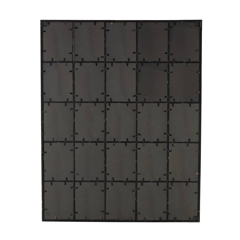 Metal Window Pane Inspired Grid Room Wall Mirror - Copper, Brown, Black - Roche River Decor