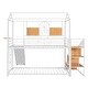 preview thumbnail 15 of 25, Twin Over Twin Metal Bunk Bed Metal Housebed with Slide and Storage Stair, Black with Black Slide