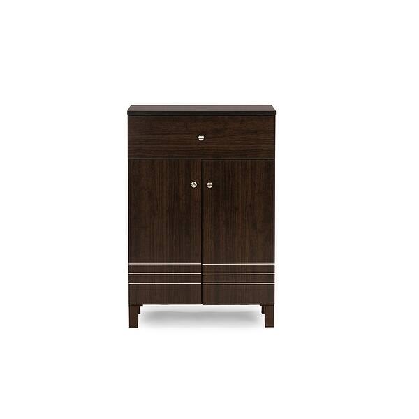 Shop Lucerne Dark Brown Modern Entryway Shoe Cabinet With 2 Doors