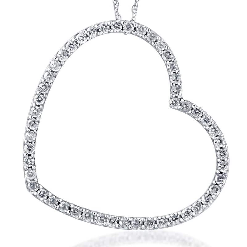 Bliss Diamond 2ct Heart Shaped HUGE Diamond Pendant Necklace White Gold