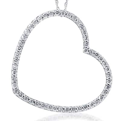 VS 2.25Ct Heart Shaped Diamond Pendant White or Yellow Gold Necklace Lab Grown