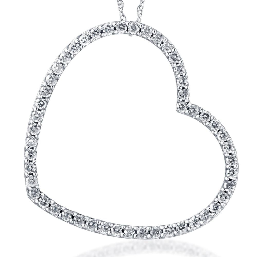 Bliss Diamond VS 2.25Ct Heart Shaped Diamond Pendant White or Yellow Gold Necklace Lab Grown