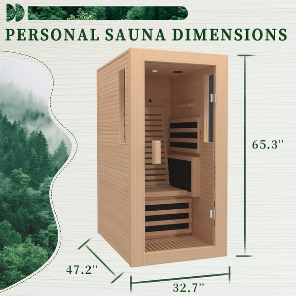 BNEHS Infrared Sauna 1-2 Person with 10 Minutes Warm-up Heater Tube&Carbon Plate