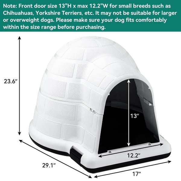 Moasis Plastic Igloo Dog House, Insulated Doghouse Puppy Shelter with