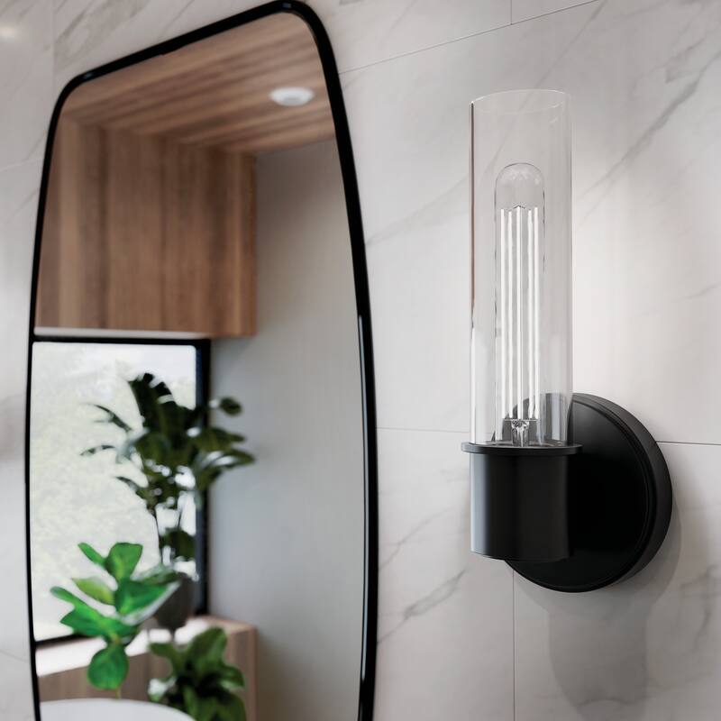 Aviv 1-Light Wall Sconce with Clear Glass Shade