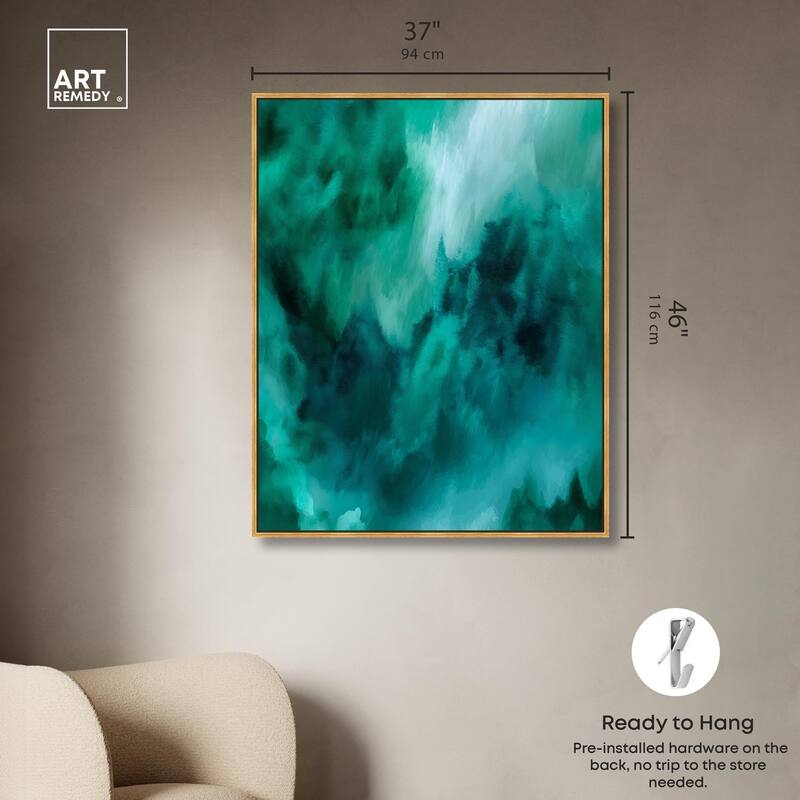 Textured Teal I Canvas by Art Remedy
