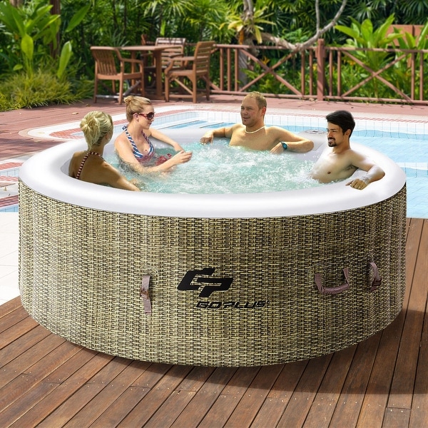 Shop Goplus 4 Person Inflatable Hot Tub Outdoor Jets Portable Heated