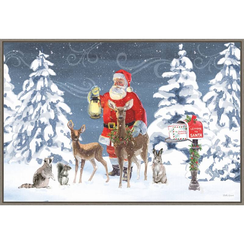 Santas List I by Beth Grove Framed Canvas Wall Art