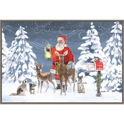 Santas List I by Beth Grove Framed Canvas Wall Art
