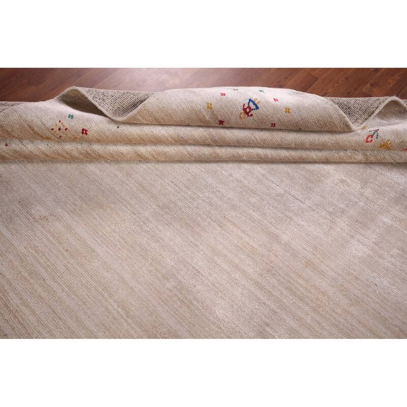 Striped Tribal Gabbeh Oriental Area Rug Handmade Wool Carpet - 7'9"x 11'9"