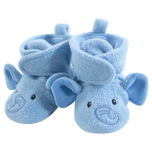 slide 1 of 1, Hudson Baby Infant and Toddler Boy Cozy Fleece Booties, Blue Elephant 0-6 Months - Blue Elephant