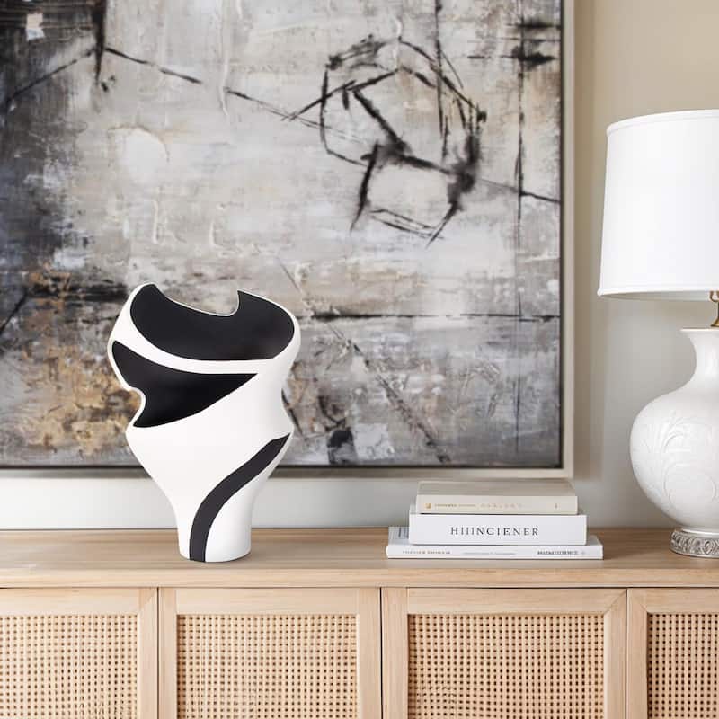 Rapsie Black and White Vase- Short