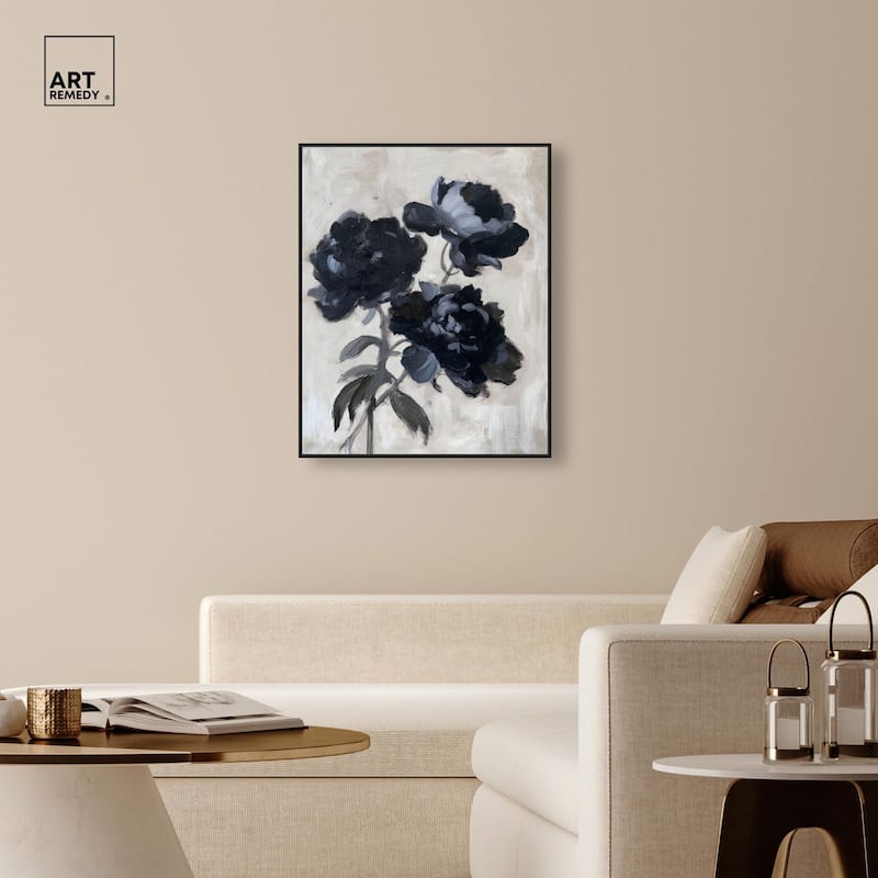 Peonies in Shadow Canvas by Art Remedy
