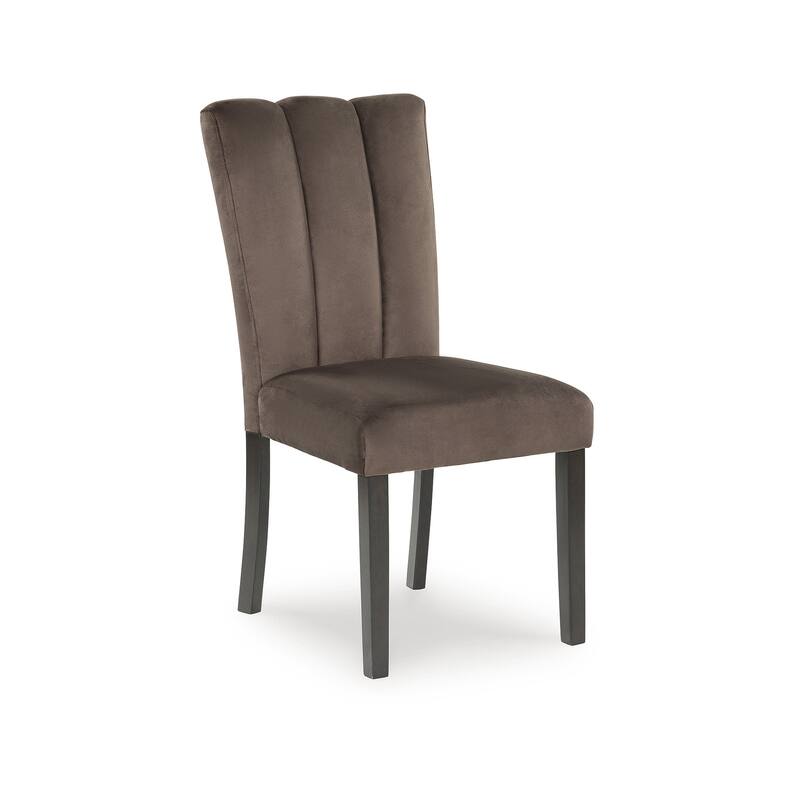 Signature Design by Ashley Zendalia Brown/Black Dining Upholstered Side Chair (Set of 2) - 19.5" W x 23.25" D x 38.5" H