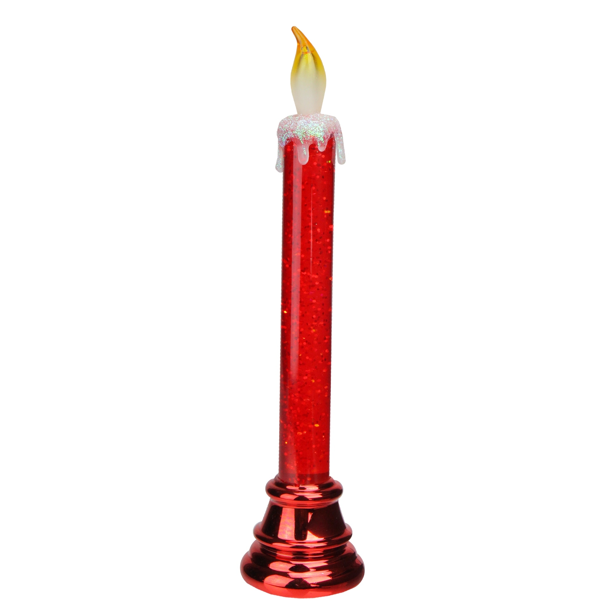 Shop Red Led Glittered Flameless Christmas Candle Lamp 9 25 Inch Overstock 29212223