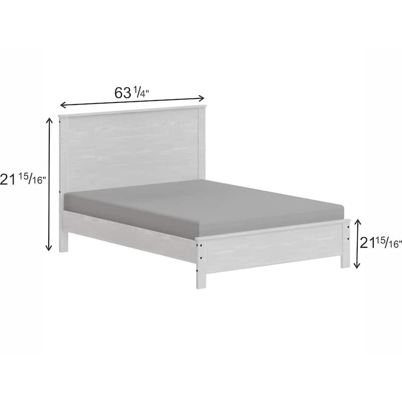 Twin Size Solid Wood Panel Bed with Headboard and Under-Bed Storage